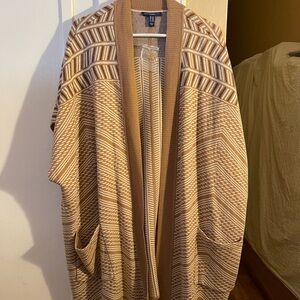 Isaac Mizrahi Brown and Cream Knit Cardigan